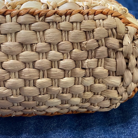 Large Corn Husk Structured Tote Shoulder Bag - Picture 9 of 14